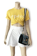 Apero Embroidered Tee - Yellow